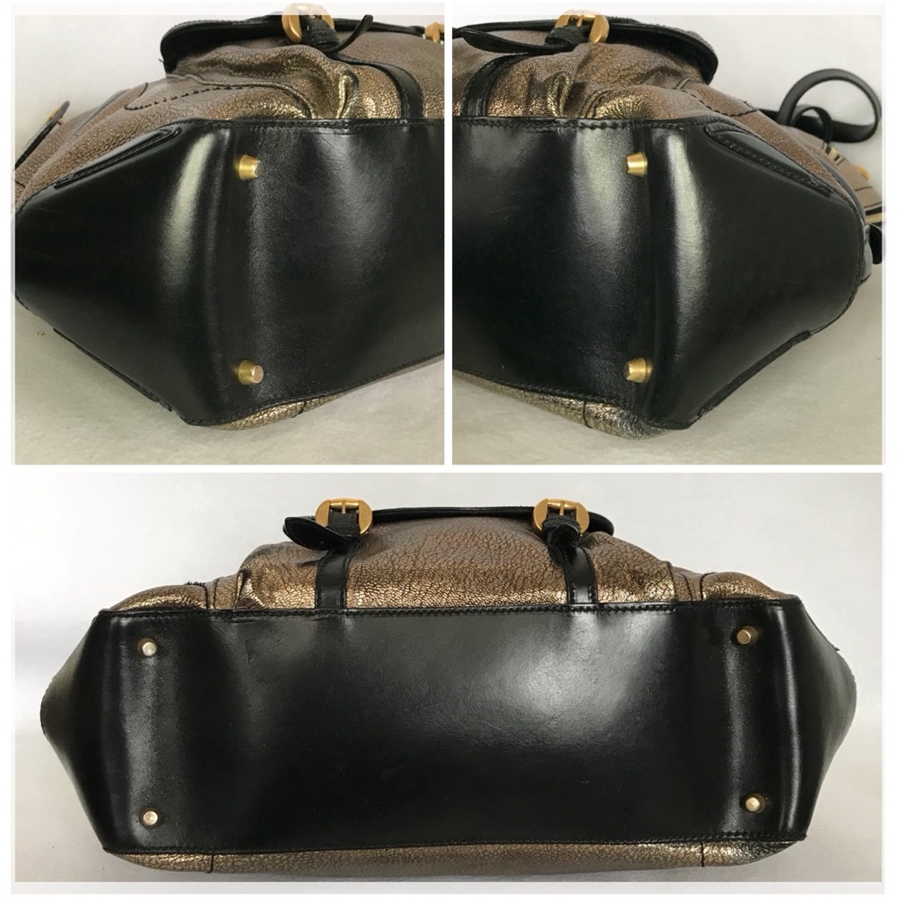 🎭 SOLD 🎭 ALEXANDER McQUEEN Bronze Flapper Tote - Picture 3 of 7